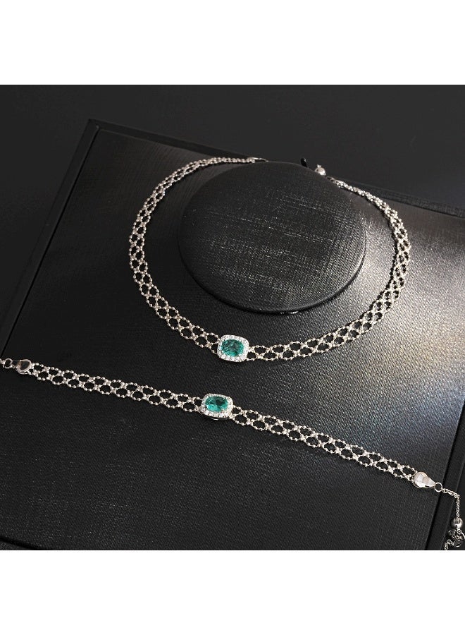 AuliceVerse Perfect Valentine‘s Gift – Shimmering Eco-Alloy Necklace & Bracelet Set, Adjustable Length with Gift Box | For a Romantic Date, Party or Wedding - Image 3